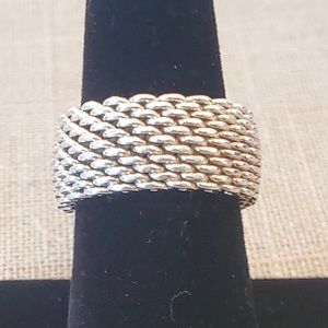 Authentic Tiffany & Co. 925 Sterling Silver Mesh Ring Sz. 6